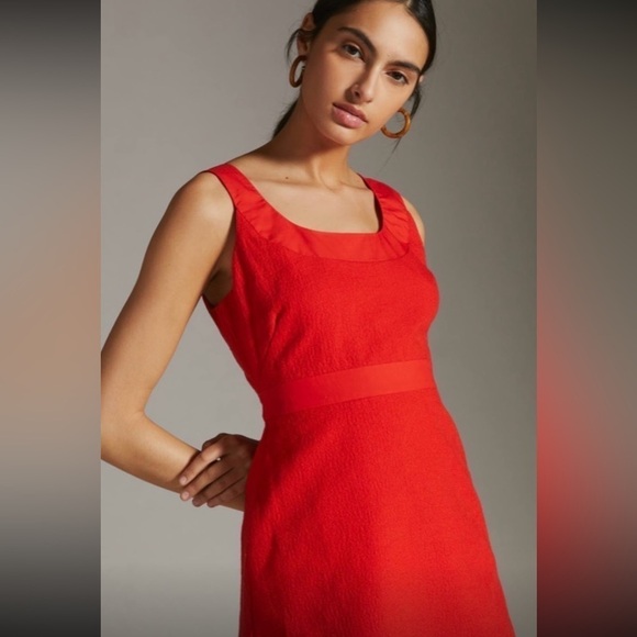 NWT Anthropologie Red Maeve Sleeveless Scoop-neck Mini Dress - Picture 1 of 14